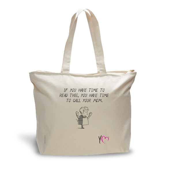 YM Zippered Tote - Call your mom